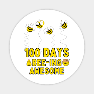 100 Days Bee-ing Awesome School Teacher Student Kid Magnet